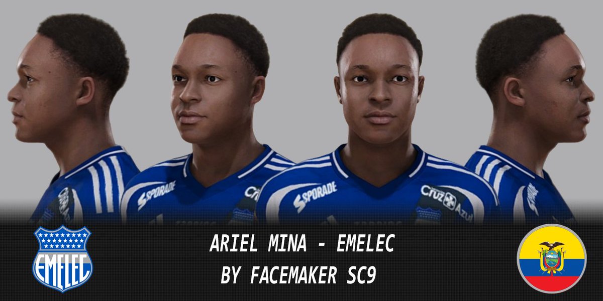 SanderX_19's tweet photo. Ariel Mina - Emelec | Face PES 2021 PC

Thank you for ordering.
  
#eFootball  #PES2020 #PES2021 #DREAMPATCH #VIRTUARED @CSEmelec #FootballLife26 #FootballLife2025 #ArielMina @LigaEcuabetec

Link: https://t.co/MnMr6nIOrX https://t.co/wMBiPmcQSi
