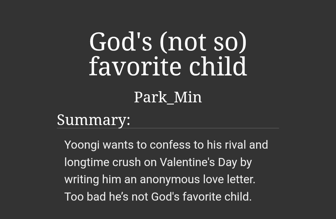 Min7Mini's tweet photo. God's (not so) favorite child | #yoonminau
Written for @Hellonootme  for @ForRtzy 

Status: Completed
Words: 8k

- High school au
- Rivals to lovers
- Yoonkook are siblings

Link: https://t.co/1M5bvnhZ5x https://t.co/rJBHhCj01O