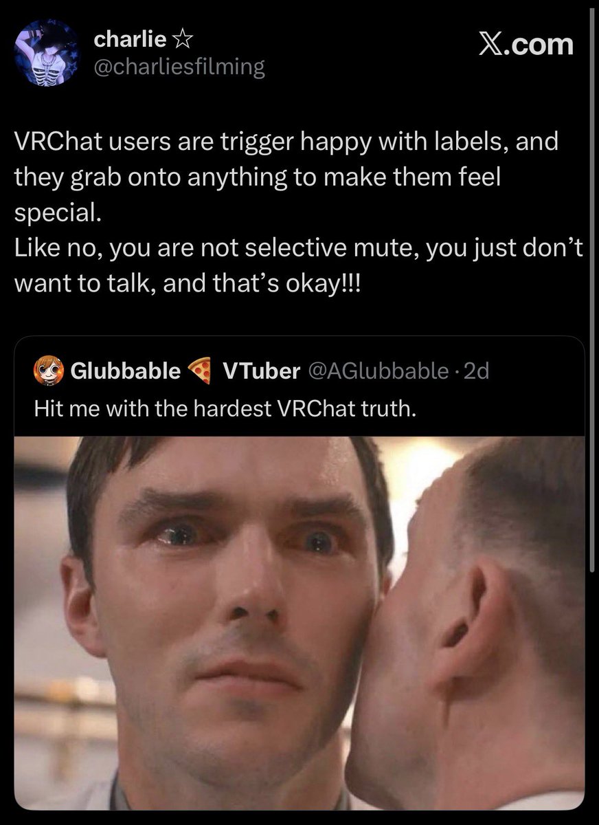 _devoutings_'s tweet photo. @SindraVr i tweeted something similar, im glad others feel the same. it’s very frustrating, especially with how power tripped people are in bars and 18+ instances… im age verified yet some places still make me talk with my voice to prove it? so stupid. i always end up having to leave. https://t.co/pcFTpti9hK
