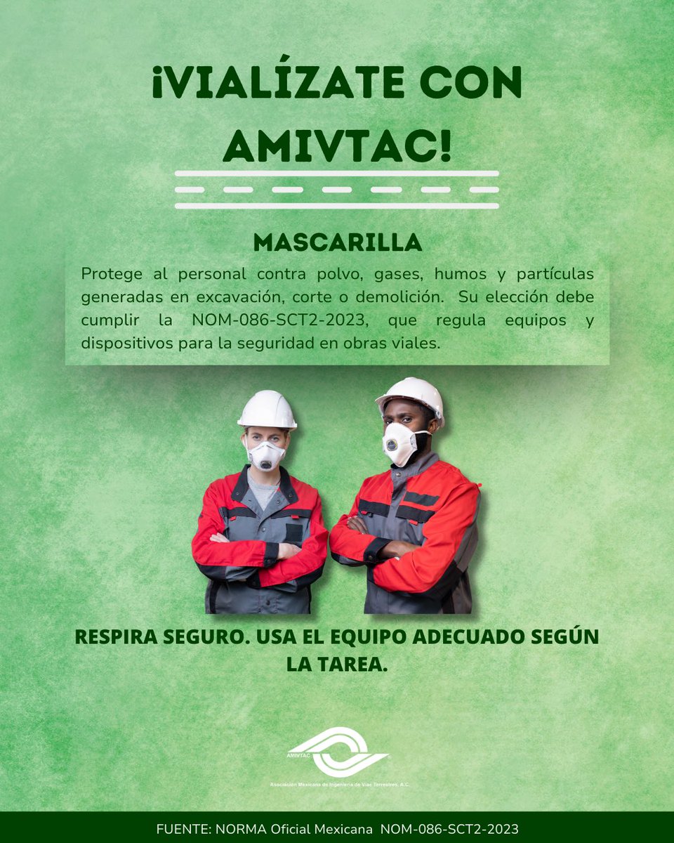 #VialízateConAMIVTAC 

En excavación, corte o demolición, los respiradores protegen al personal de polvo, humos y gases que pueden dañar las vías respiratorias. Respira seguro y elige la protección correcta para cada tarea.