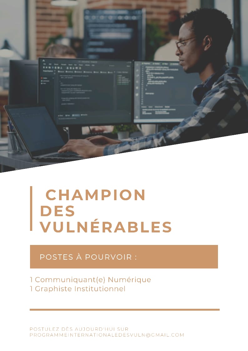 DesProgram77771's tweet photo. Le PIV recrute pour une mission stratégique 
 1 Communiquant(e) Numérique
 1 Graphiste Institutionnel(le)
Profil : compétence, rigueur, engagement social.
📅 Clôture : Samedi 28 février à 00h00 heure de Kinshasa.
Dossier : CV + Lettre de motivation + Portfolio pour graphiste. https://t.co/x6DAENfAgF