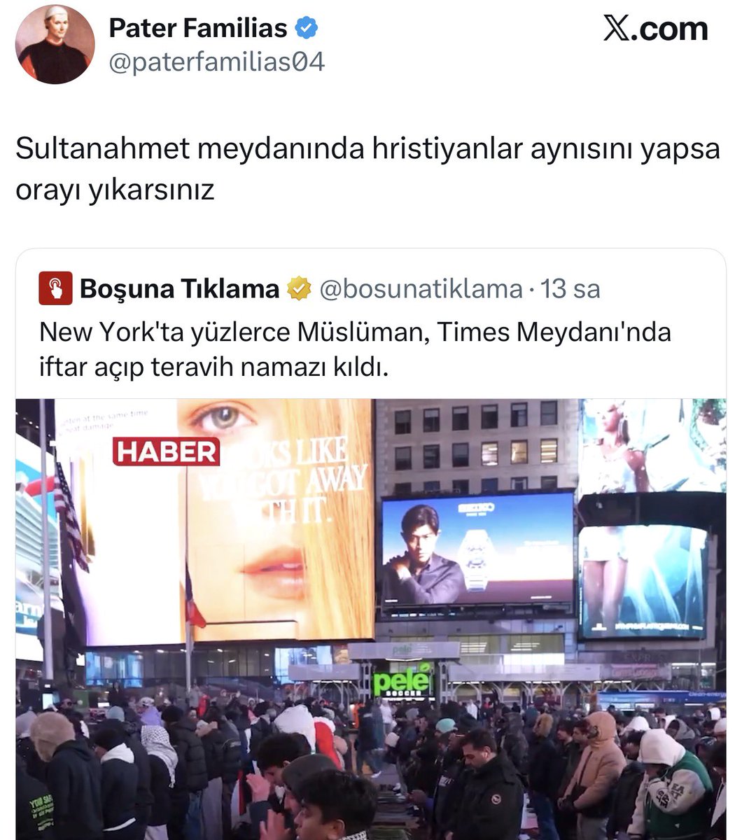 Hristiyanlar Sultanahmet Meydanında teravih kılsa orayı niye yıkalım beyinsiz Fetö'cü...