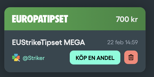 Kanonlägen länge på Stryket idag, men sen ridå och 11 som bäst på två av lapparna. Huvudakten i helgen är dock under söndagen med sällsynt hög jacke på Europatipset - mer än 6 millar i 13-potten. Börjat rulla ut lapparna här ⤵️

➡️ reducering.se/profile/Strike…