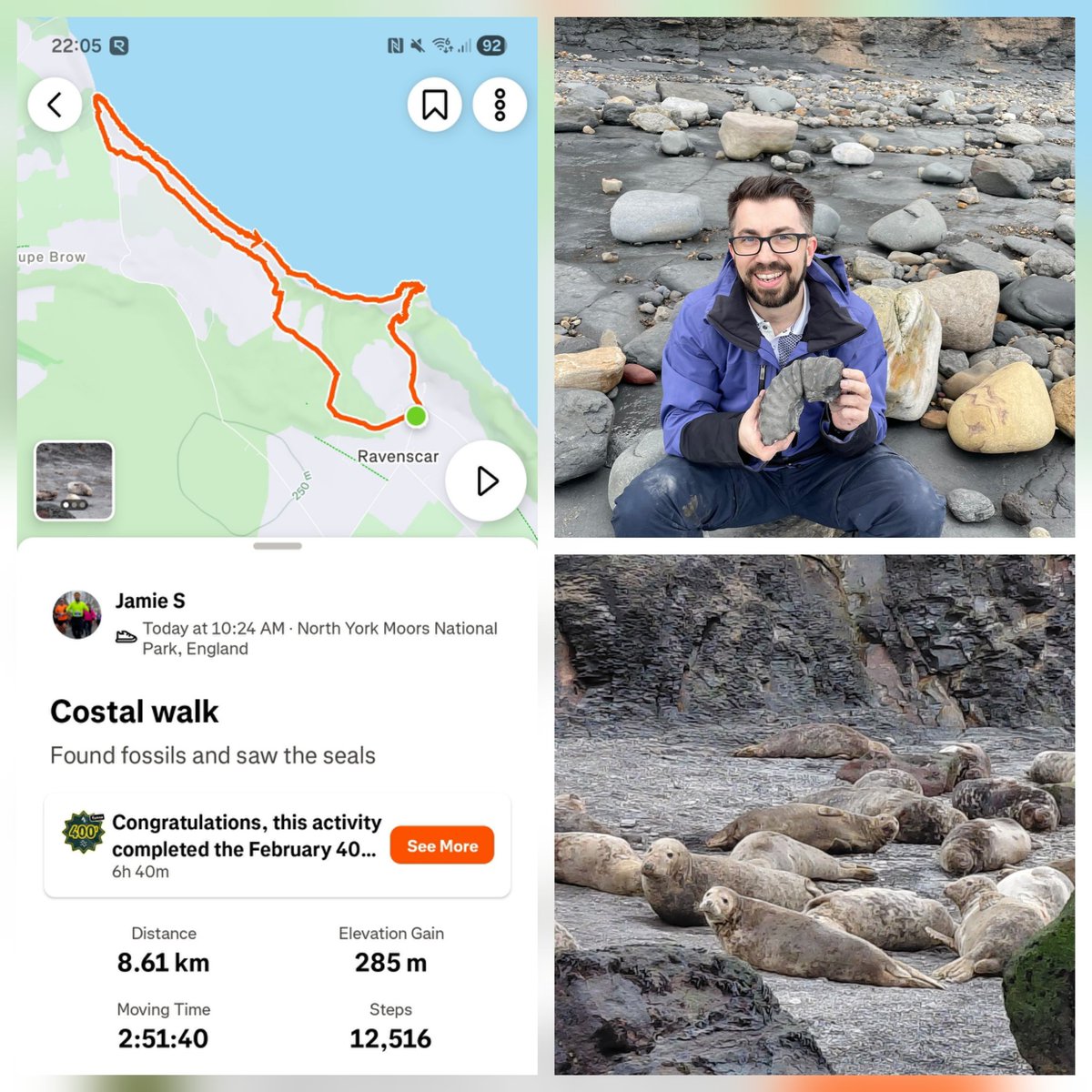 NeoJrs1983's tweet image. Swapped the usual #run for a nice long coastal walk today in #NorthYorkshire managed to see the sunshine, hundreds of seals and found a huge Ammonite fossil nearly as big as my head. Lovely day out. Tired now!