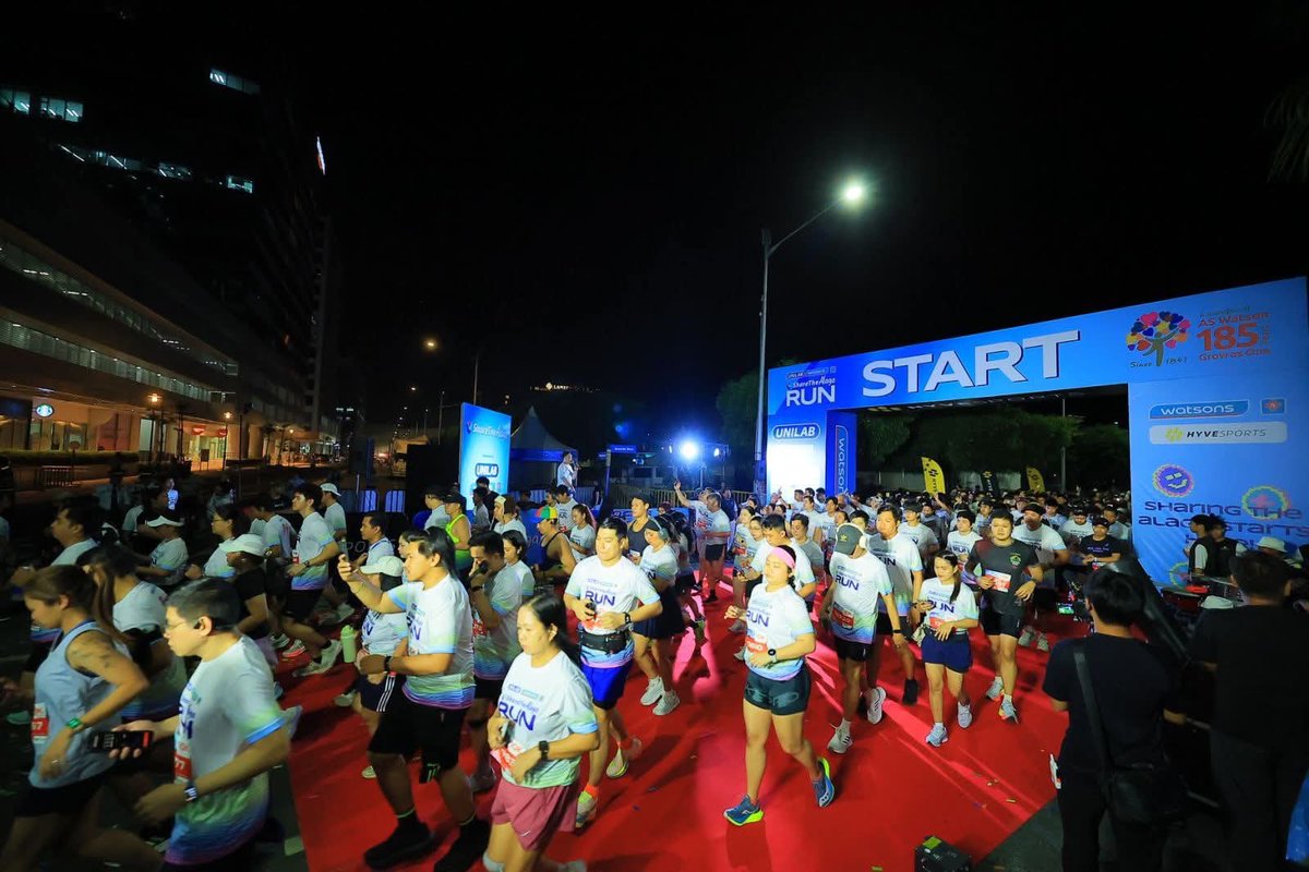 Watsons and Unilab’s Share the Alaga Run is off to a start with the 10K run at the SM Mall of Asia Complex. The multi-category event is the culmination of Unilab’s 80th anniversary and a celebration of AS Watson’s 185th anniversary.

#ShareTheAlaga 
#Watsons185
#Unilab