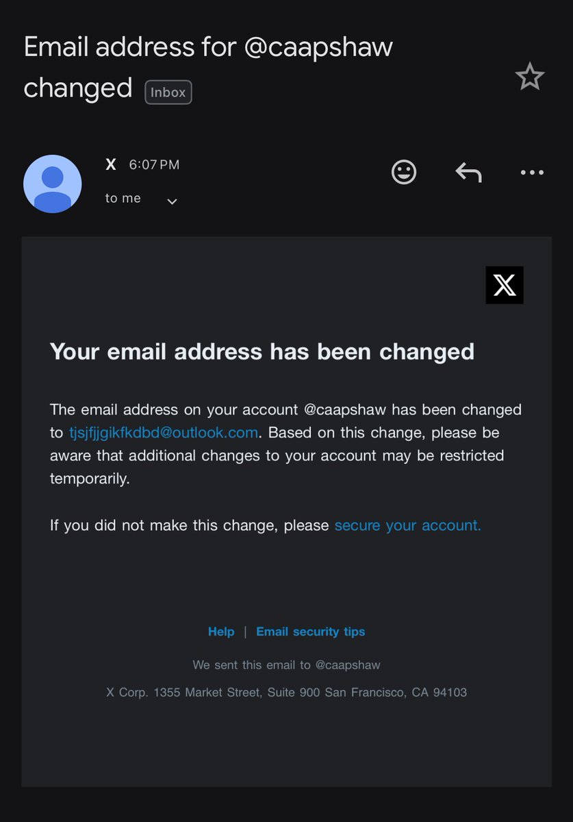 caapshaws's tweet photo. Hi guys! It’s @caapshaw. Someone hacked my account, logged all the devices off and changed the email. I just sent and email to @Support and now im waiting for them to reply. Please, dont click on any link they send. https://t.co/39KRiae8TU