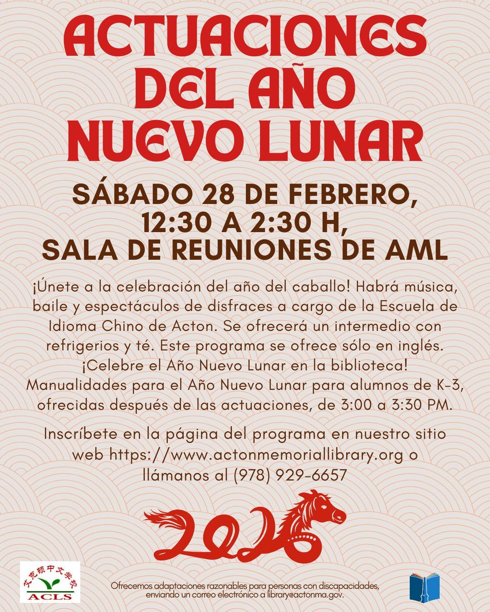 Join us next week for Lunar New Year Performances! Saturday, February 28, 12:30—2:30 PM, AML Meeting Room. Sign up on the program page on our website: buff.ly/wuCD40A
See bio for accessibility info.