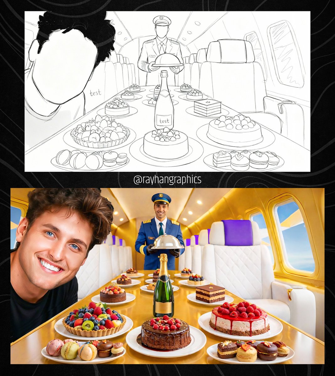 Rayhangraphics's tweet photo. Recent Thumbnail🪄

 I Ate Like a Billionaire 

Rough --> Final🔥

#thumbnail #thumbnaildesign #highctr #youtubethumbnail #clickthroughrate https://t.co/DMP4Schu95