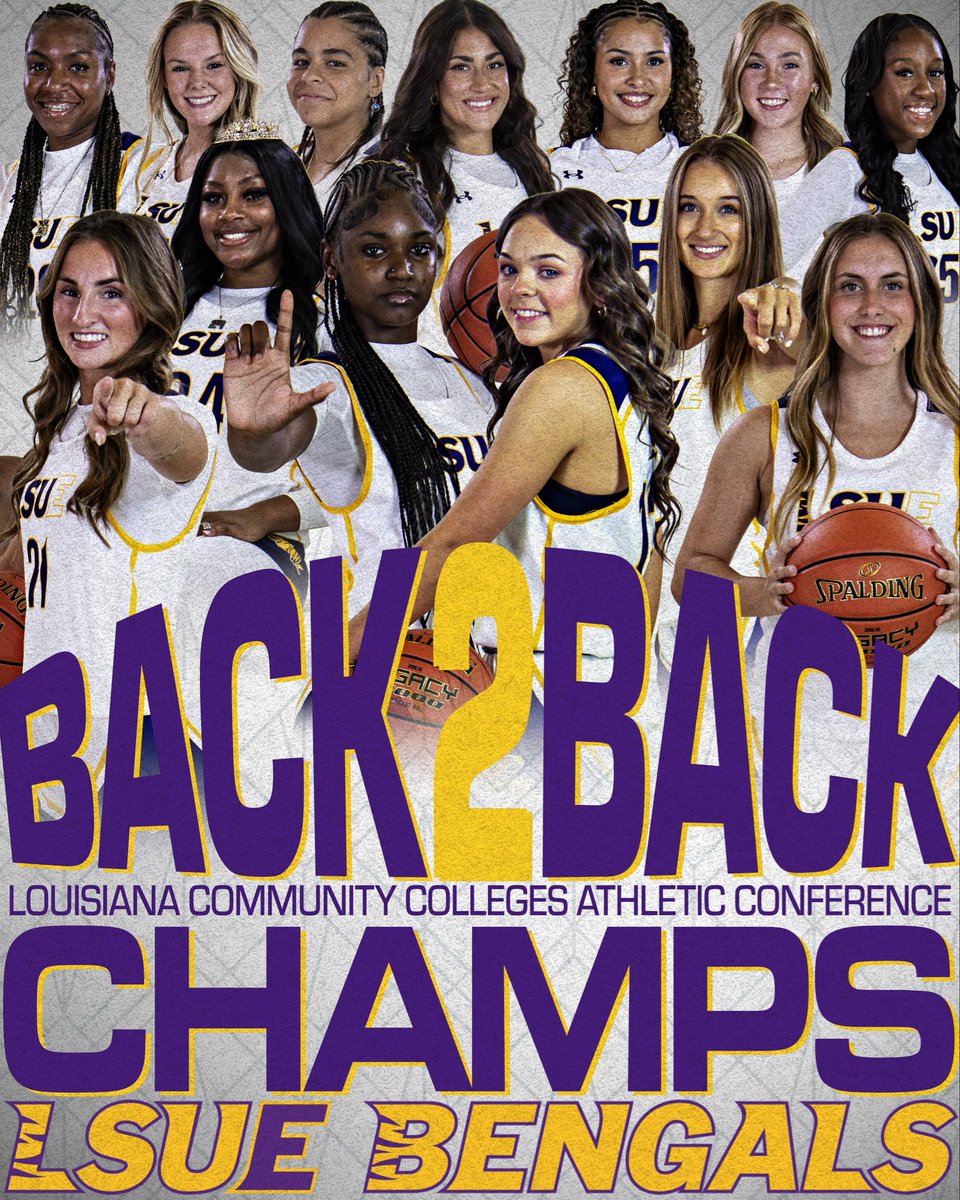 CHAMPS! LSU Eunice takes its second straight LCCAC crown after a 67-58 win over Baton Rouge CC.  It's the Bengals' seventh all-time state title.  LSUE receives an automatic berth into next month’s Region 23 Tournament.

#FullGeaux
#GeauxBengals