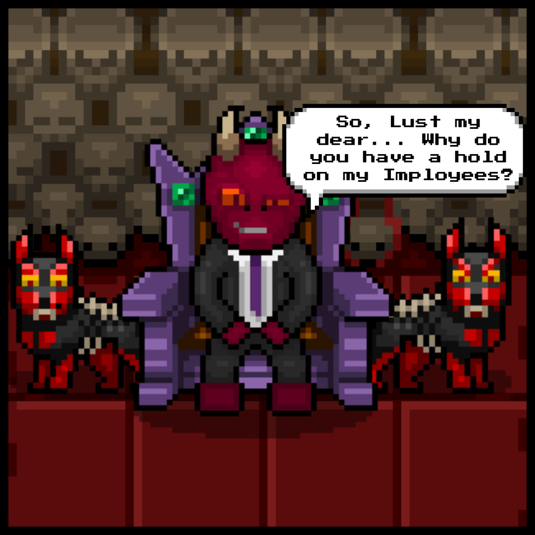 Page 97 is live.

Pride has questions.
Lust has answers.
The Imps may disagree.

Read the latest page now.

#LittleDevil #Webcomic #IndieComics #PixelArt #IndieCreator #ComicSeries