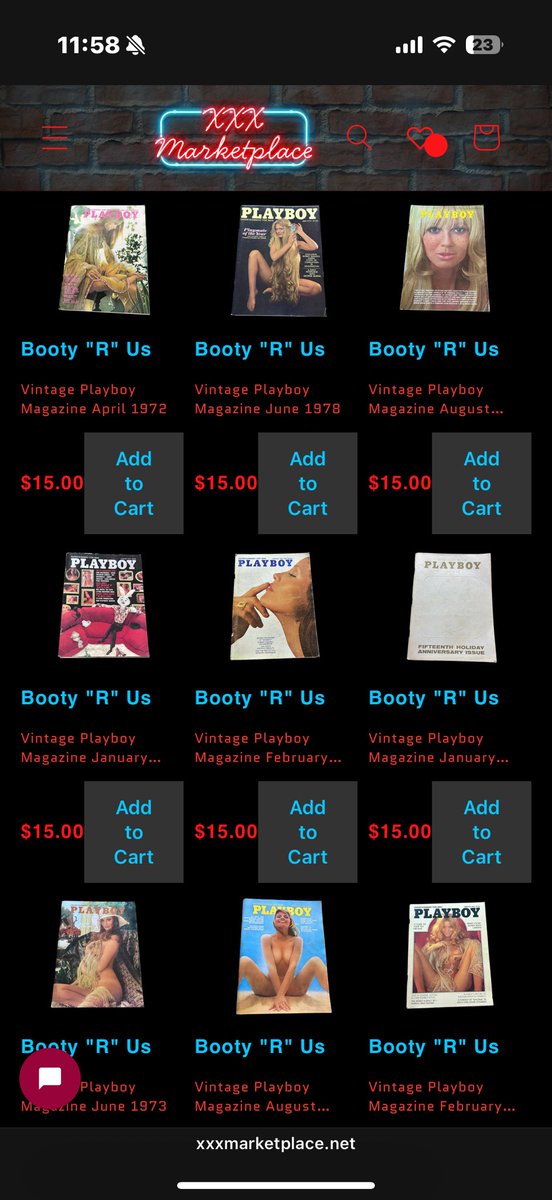 XXXMarketplace's tweet photo. Seller “Booty “R” Us” just listed a bunch of vintage Playboy magazines on XXX Marketplace. Find them in the link below 👇

https://t.co/UCvLASu0Z8

#playboy #playboymagazine #vintageporn https://t.co/EfIVjW3lcz