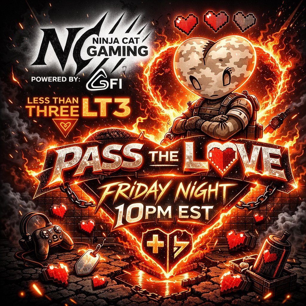 BubbaGumpNCX's tweet image. We could all use a little more love right now.
So this Friday night, we’re bringing it.
PASS THE LOVE 
with @LT3NFT (LT3)
10PM EST
This isn’t just another stream… it’s a chain reaction. Pull up, tap in, and be part of something bigger than the screen.
Friday night, we spread the