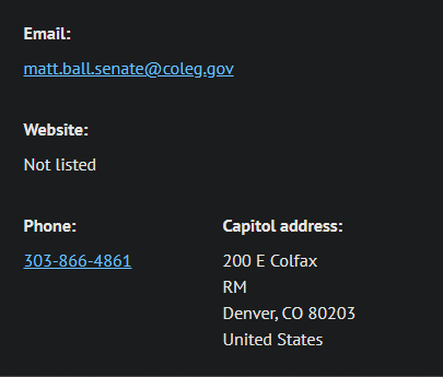 TGoldenLeader's tweet photo. @Pirat_Nation It would be such a shame if his phone and Email were blown up with people say hell no to this bill. https://t.co/z1FdwHsKAg
