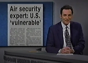 A top aviation watchdog group warned this week that the nation's airlines are vulnerable to terrorist attack.

The biggest problem, apparently?

Watchdog groups pointing out to terrorists that airlines are vulnerable to attack.