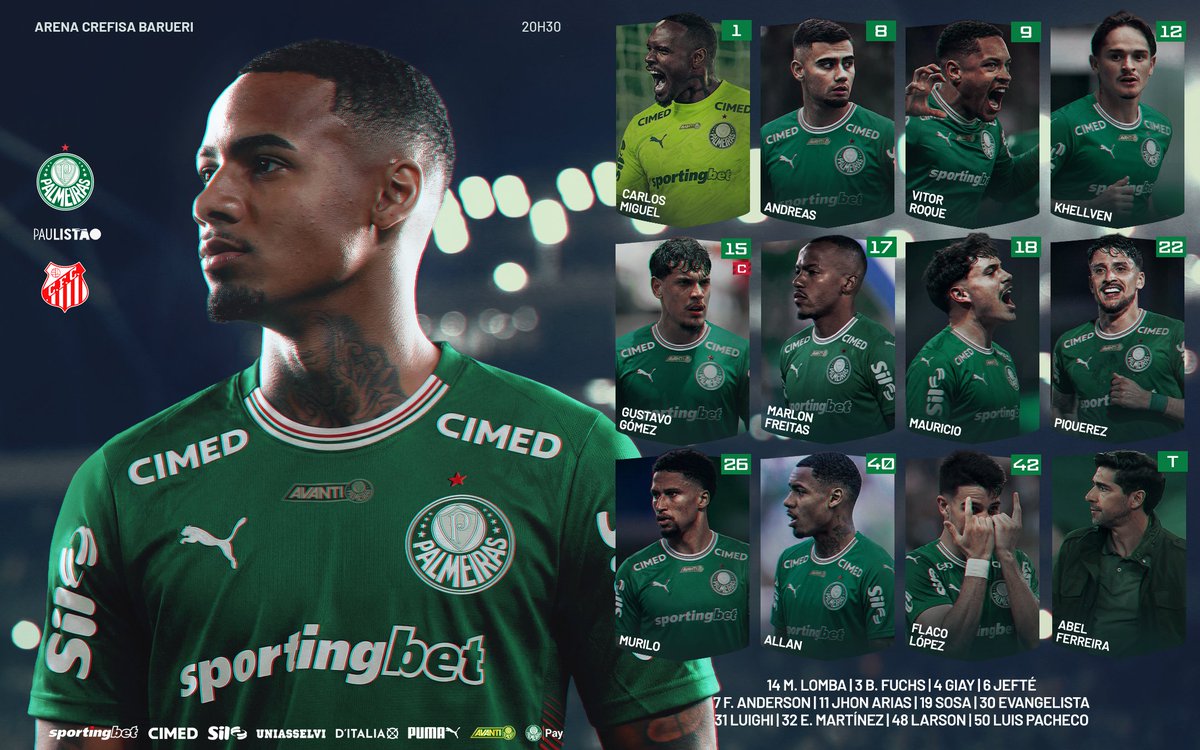 ESTAMOS PRONTOS PRA PRIMEIRA DECISÃO DA TEMPORADA! 📋💪

#PALxCAP #EscalaçãoSEP