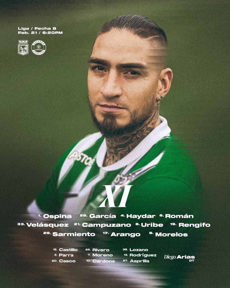 Así sale Atlético Nacional.

Chicho Arango desde el vamos.

Partido: 6:20
Live: 8:20 pm