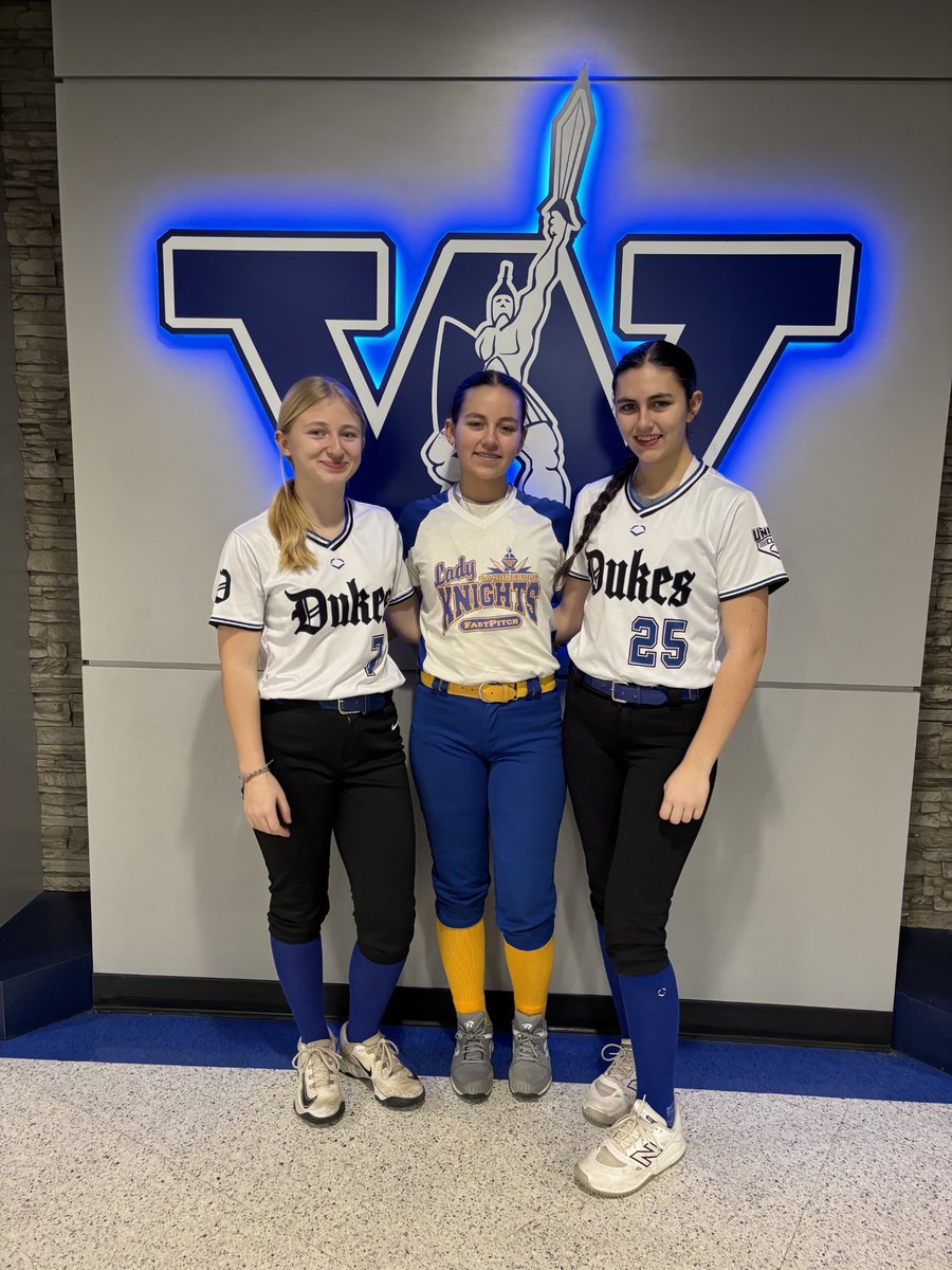 LadyDukesWPA15u's tweet photo. Shoutout to these ladies who put in the work at the Westminster College Camp today! Way to go Chloe, Lena, and lil’ sis Eva!  Proud of the hustle! 🥎💪

@wctitansoftball 
@LenaRechichar https://t.co/rq74o6SNsC
