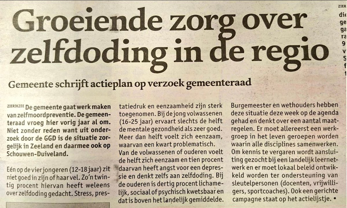 Miss_Royal73's tweet photo. Gemeente schrijft een #actieplan voor zorg over #zelfdoding in de regio (Schouwen-Duiveland). Ze hechten hier blijkbaar veel belang aan want de gemeenteraad vroeg hier vorig jaar al om... 😏 https://t.co/zuSxdMa7XF