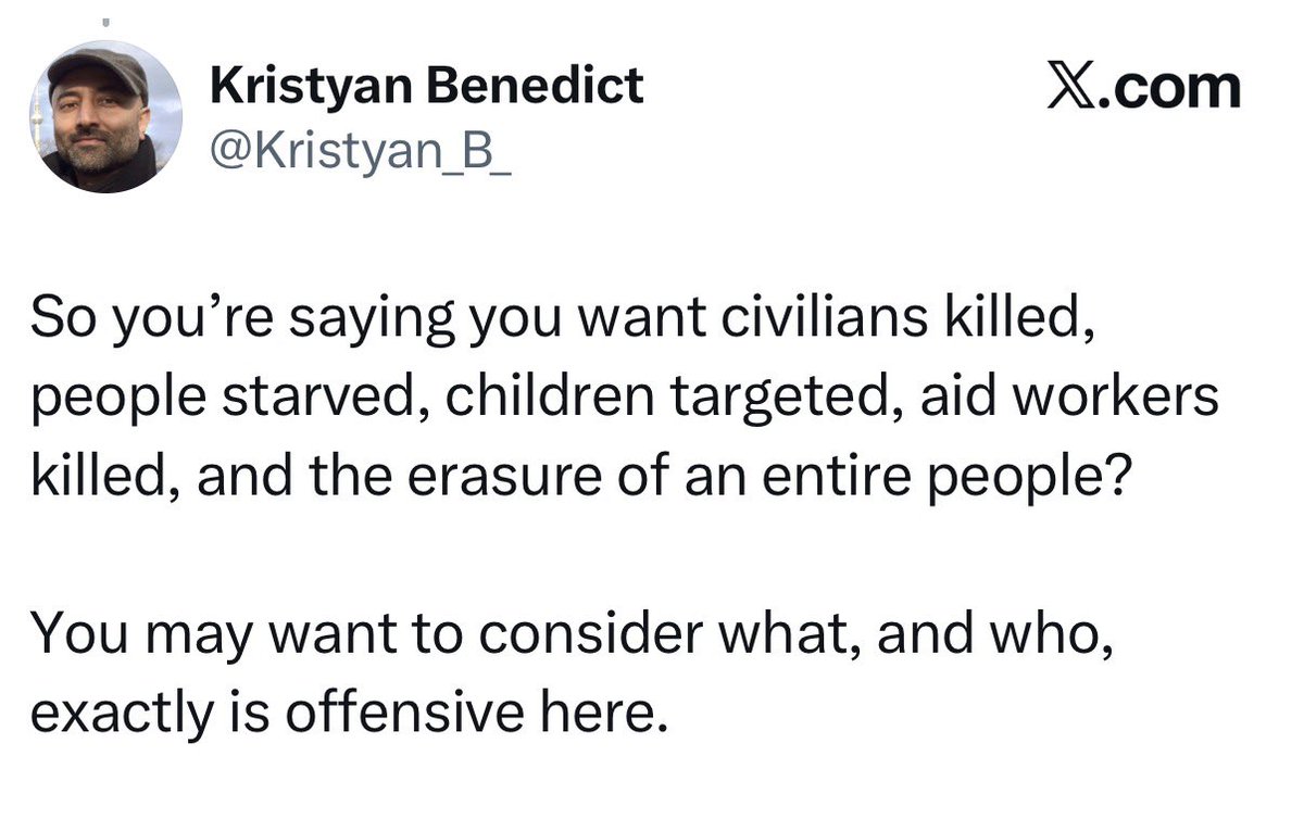 <a href="/oxfamgb/">Oxfam</a> It’s offensive because they’re lies that incite hate. We see the result in antisemitism skyrocketing and dead Jews. But I’m not surprised to see an Amnesty employee not understand that.