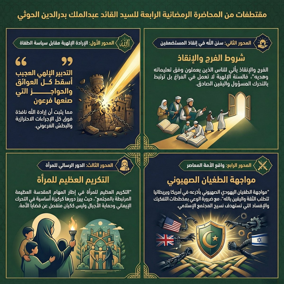 malk21_9's tweet photo. مقتطفات انفوجرافيك
 للمحاضرة الرمضانية #الرابعة للسيد القائد(يحفظه الله)
04 رمضان 1447هـ
21 فبراير 2026م
#ويزكيهم https://t.co/v0Tt3gwLaN