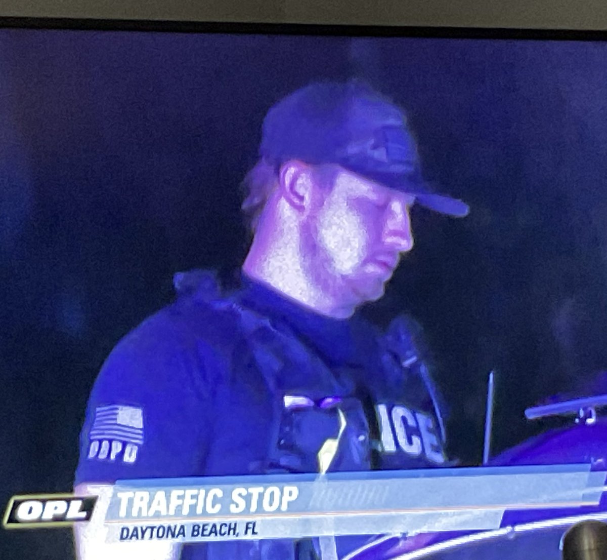 This is a terrible picture of Noah, but we got to see a glimpse of him anyway!  #OPLive #OnPatrolLive