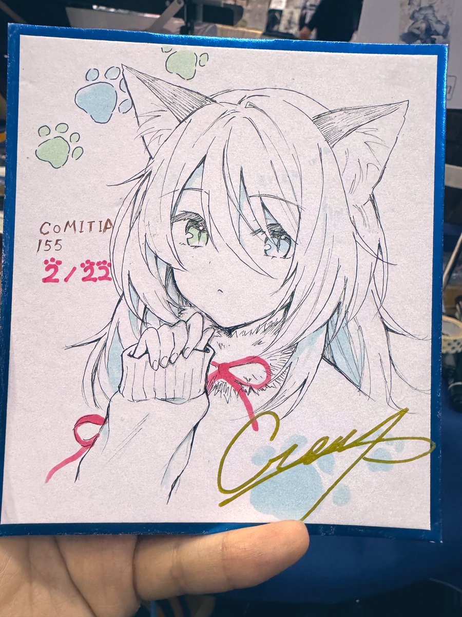 新しい色紙用意しましたー 14時までオークション(猫ちゃん)と 1000円