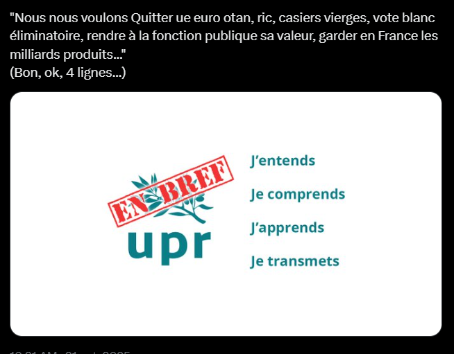 suikidikyest's tweet photo. #Presidentielle2027 >>>>#uprd d'@f_asselineau.
Si ton parti propose mieux, choisis l'Enfer, refuse ce seul messie d'accès au reboot de la France. #frexit https://t.co/XCPNSXPlDA