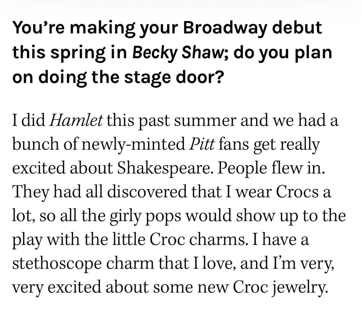 patrick turning his broadway debut into a gift registry is incredibly hilarious. least serious man I’ve ever heard of