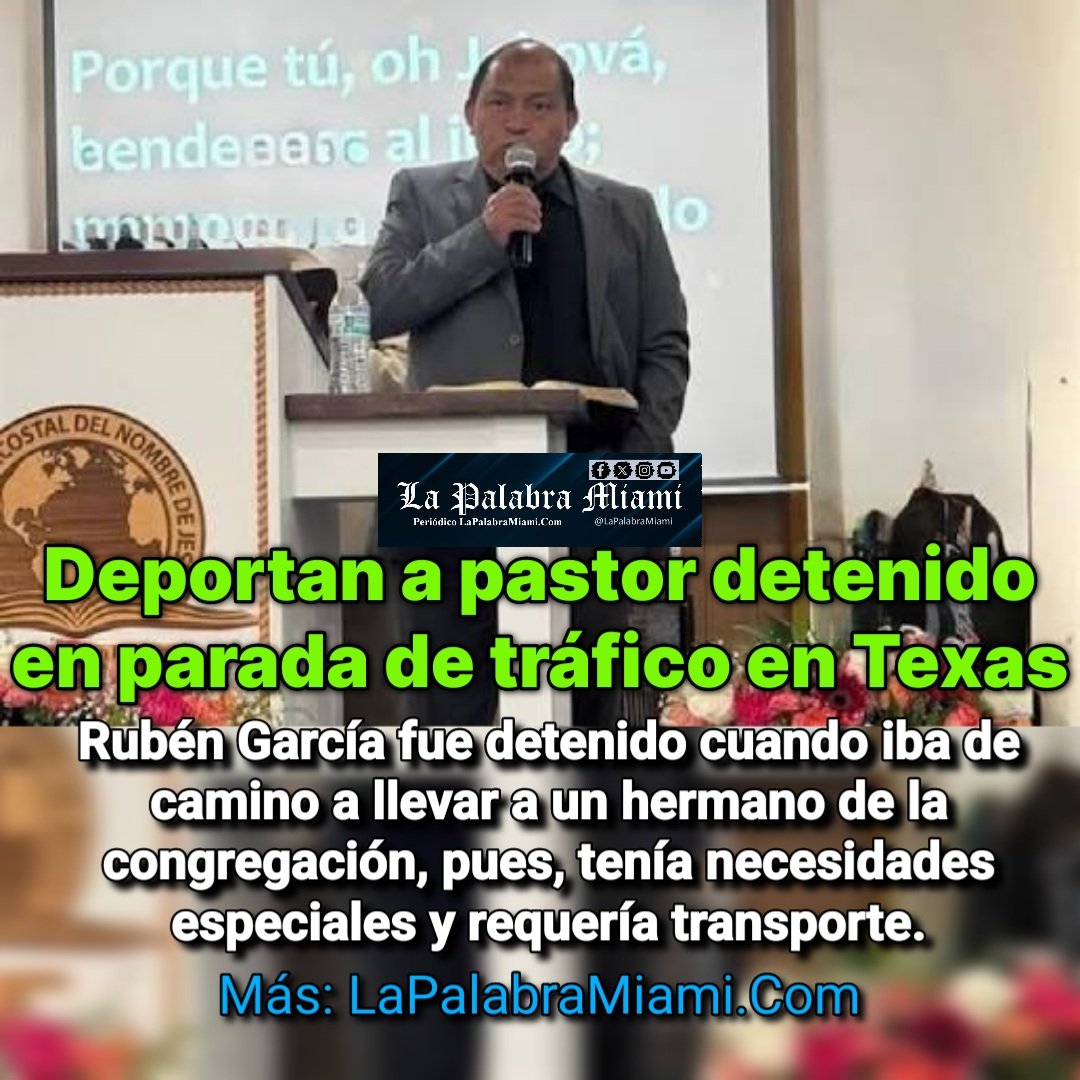 Deportan a pastor detenido en parada de tráfico en Texas

Rubén García fue detenido mientras  llevaba a su casa a un feligrés que requería transporte.
Más: LaPalabraMiami.com