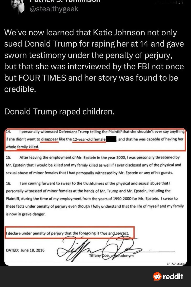Donald Trump raped children.
