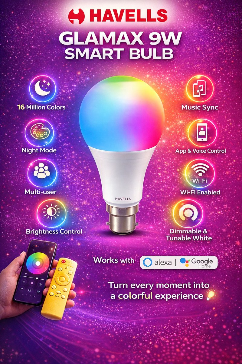 Music bulb at just 349 in Amazon 
Best deal limited offer with music sync link 👇
amzn.to/3Mq5VzQ
#Varanasi  #sprit #amazonindia 
#NTRNeel #AA22