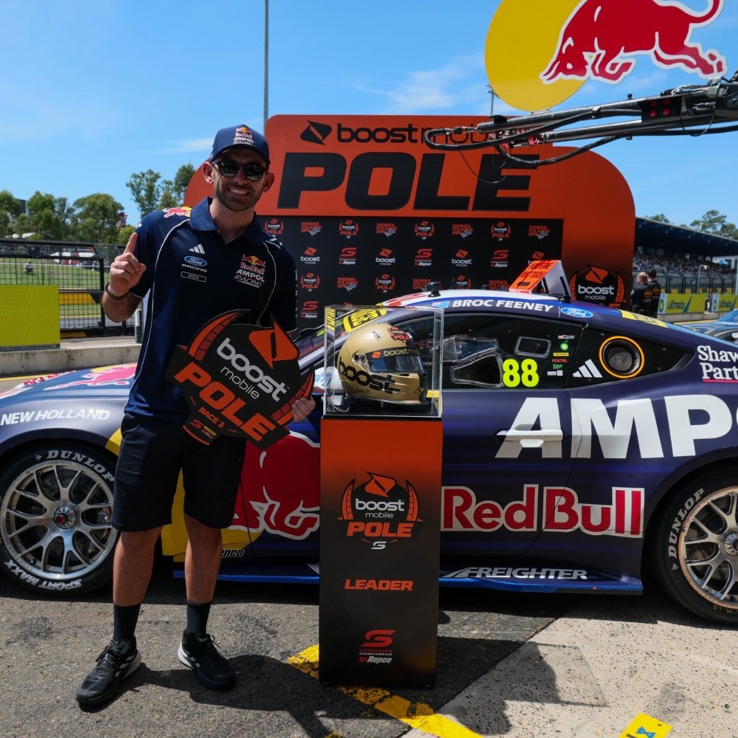 FordRacing's tweet image. #Supercars - After a thrilling Top 10 Shootout, Broc Feeney claims his first @FordMustang pole ahead of the last race of the Sydney 500. Kai Allen makes it an all Ford front row lockout in P2. 

P1-Feeney 
P2-Allen 
P4-Golding
P5-Brown
P6-Payne 
P7-Cameron 
P9-Randle 

#Repco SC