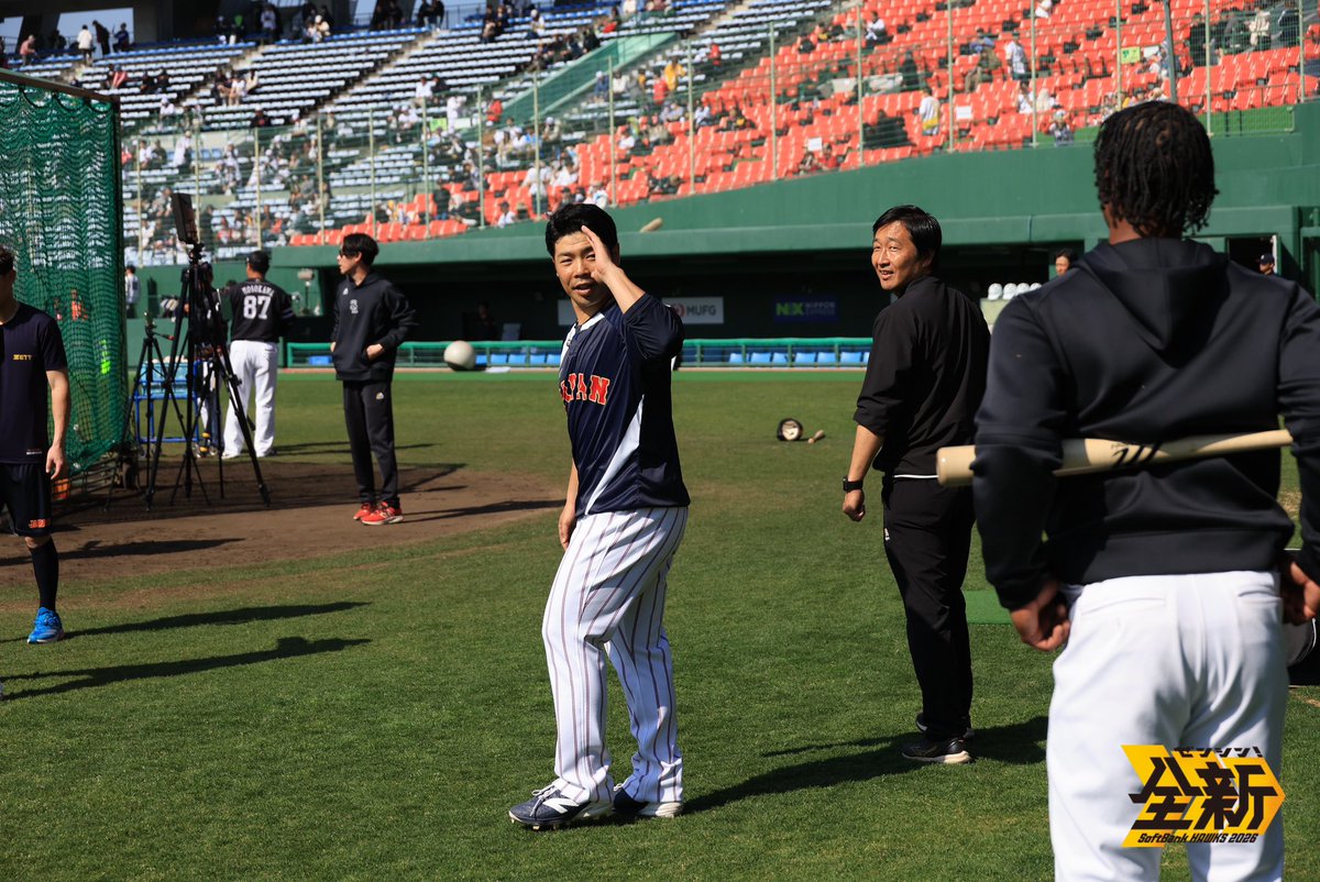 近藤健介 選手と #松本裕樹 投手も姿を見せてくれました！ #侍ジャパン