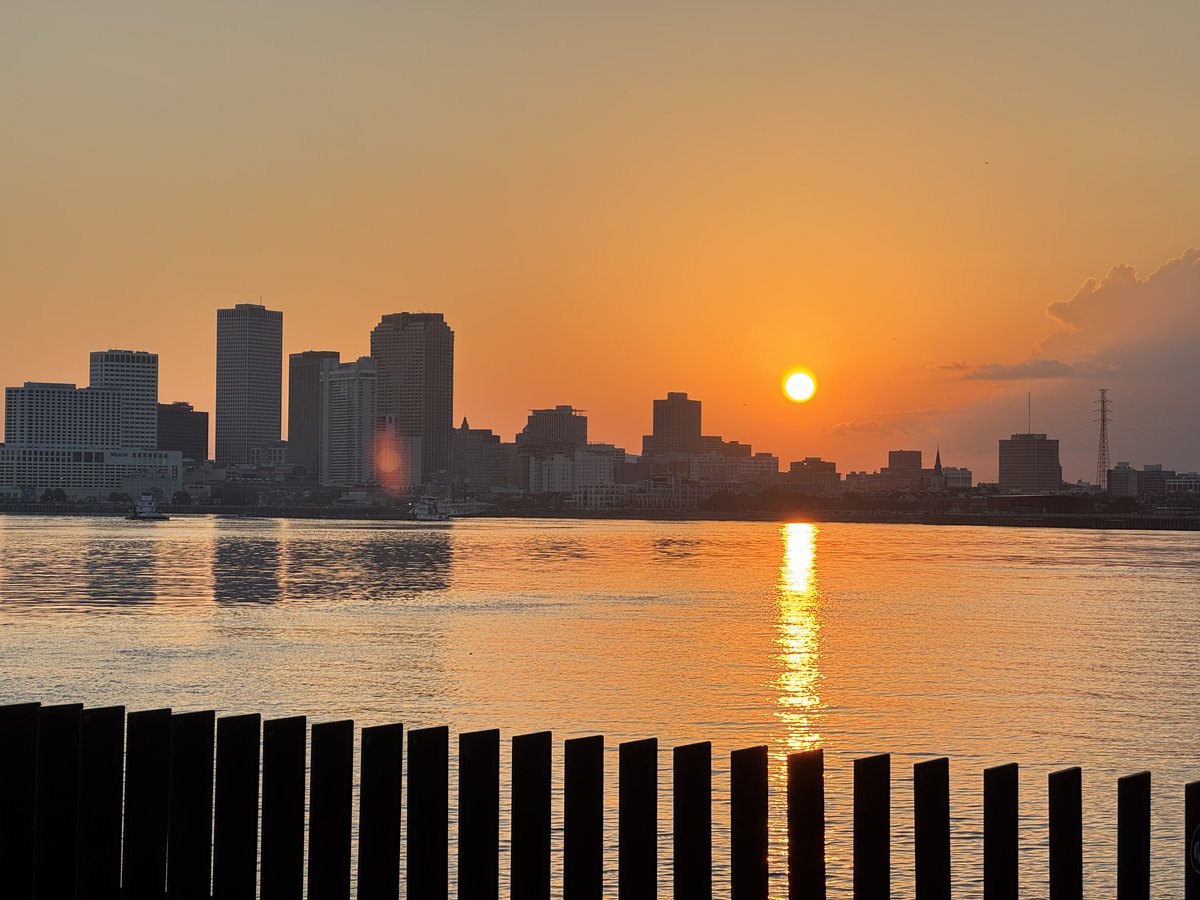 Today’s sunset from the Piety Wharf, Bywater, New Orleans