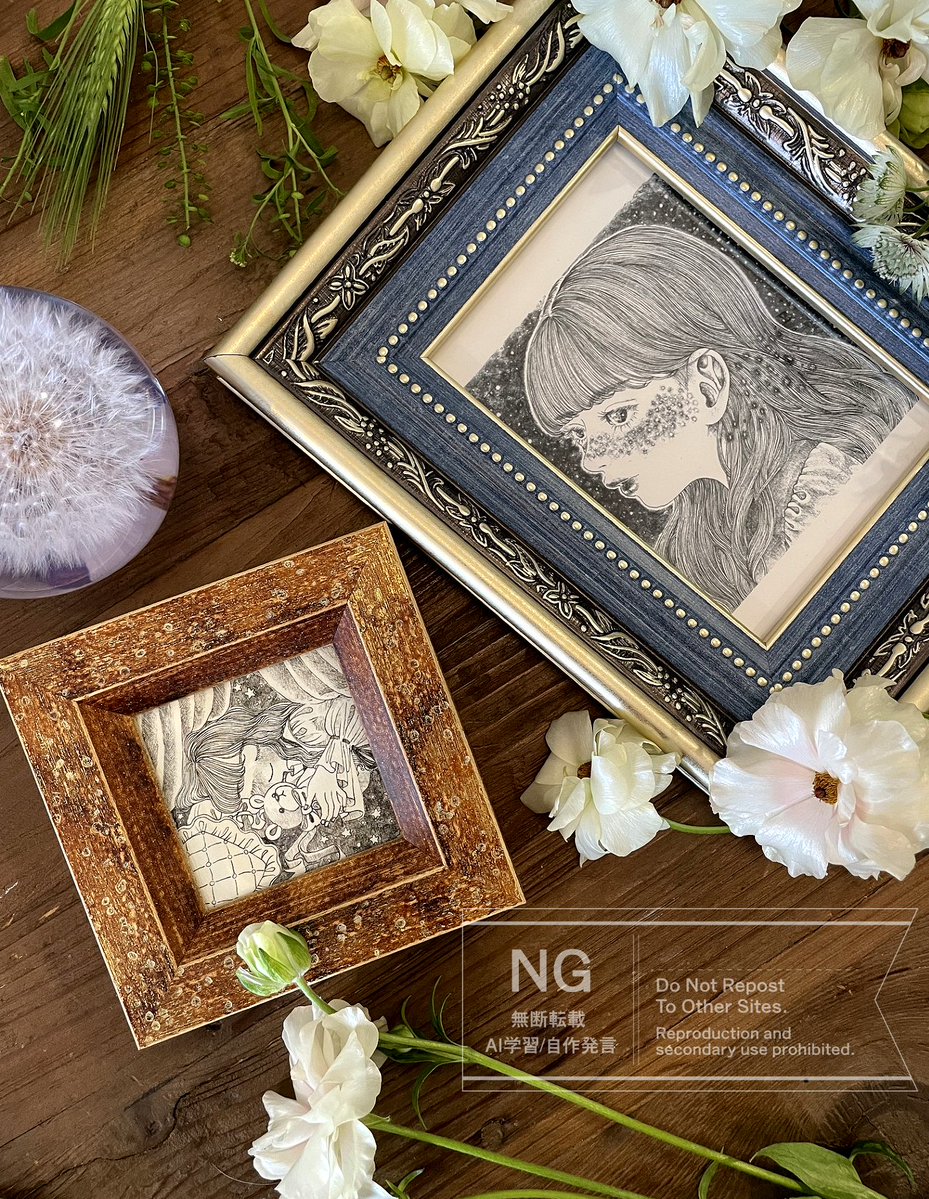 ポストカードをこんなにも素敵に額装するしきさんの愛が凄い 原画を