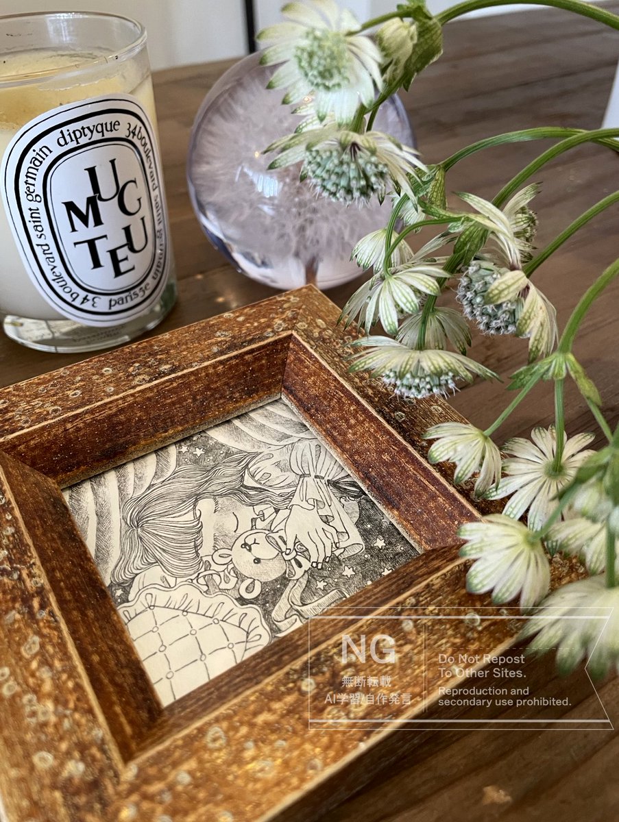 ポストカードをこんなにも素敵に額装するしきさんの愛が凄い 原画を