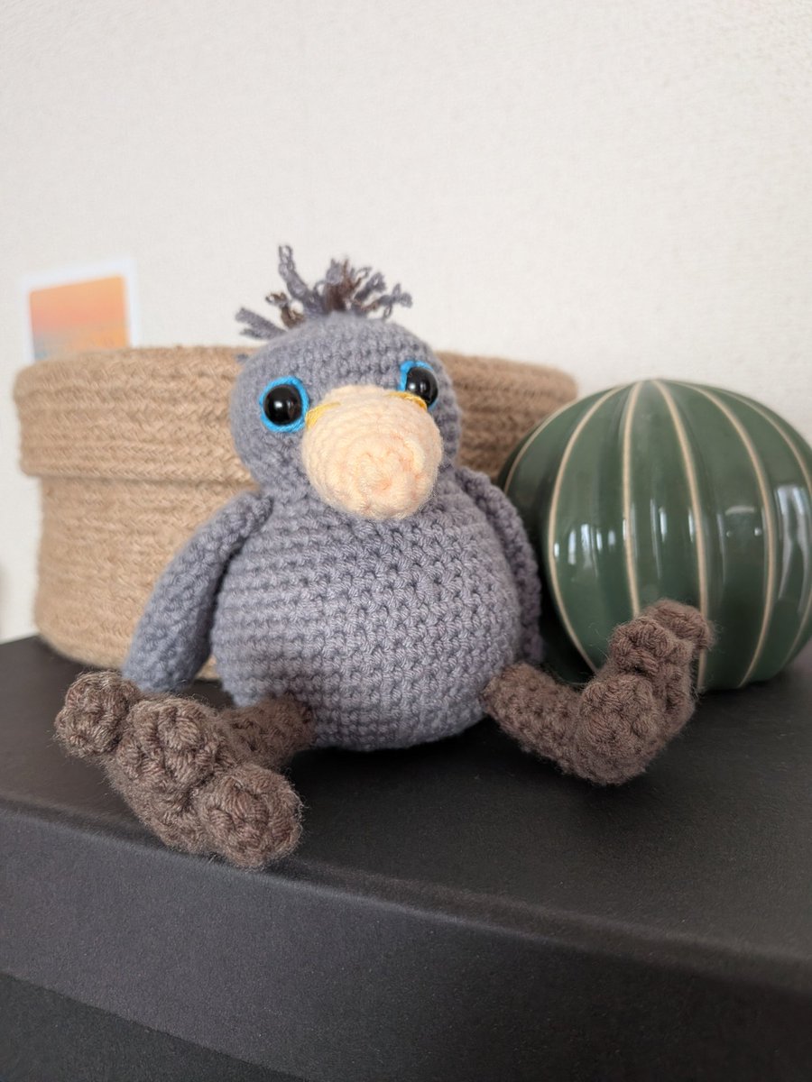 ハシビロコウの編みぐるみできた！こういうキットではじめて可愛くでき