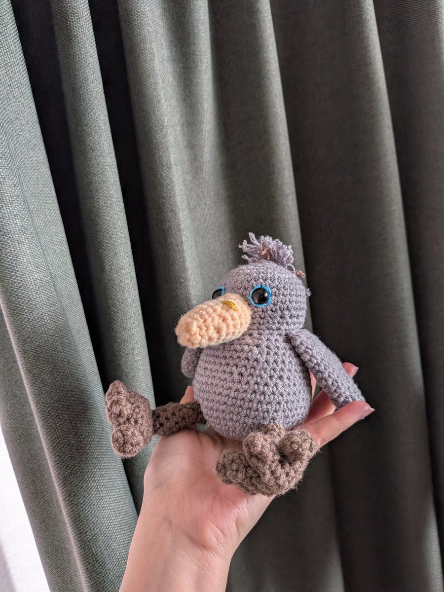 ハシビロコウの編みぐるみできた！こういうキットではじめて可愛くでき