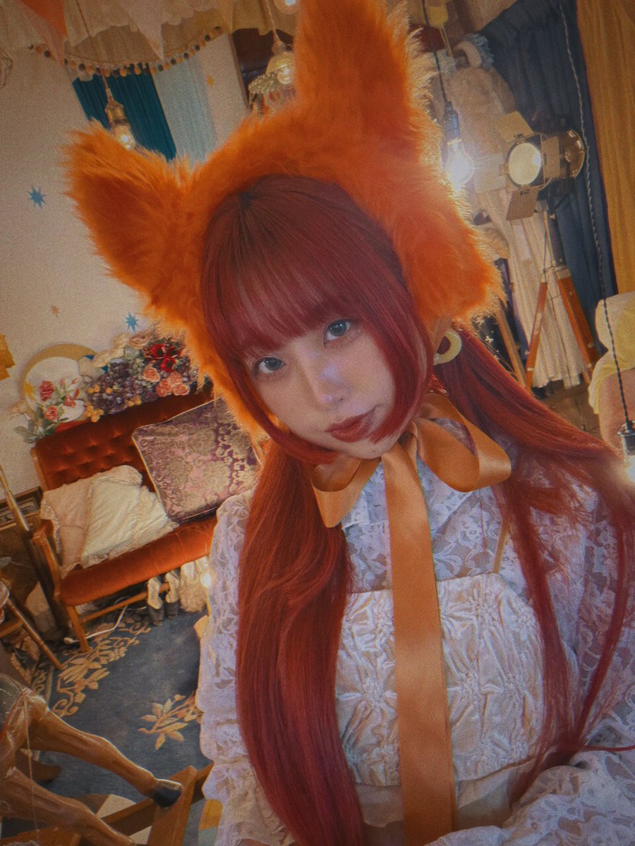 本日はこちらです！ 新しくオレンジ色の #ふわふわのみみ を作りました🐱🧡