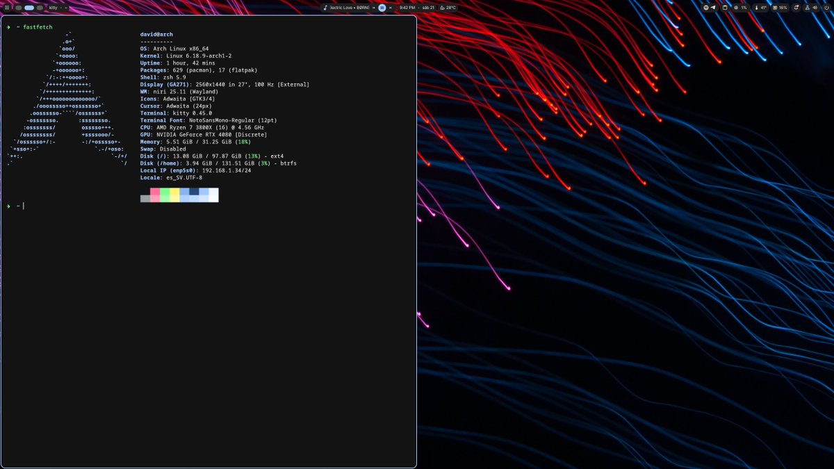 Le voy agarrando gusto a Niri + Dank en Arch 😅