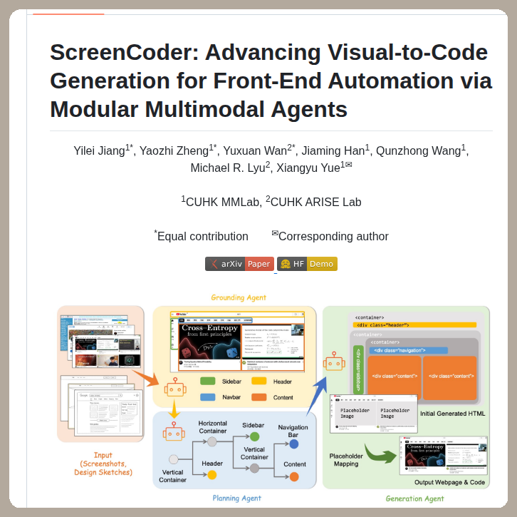 Converts screenshots into code using multimodal agents https://t.co ...