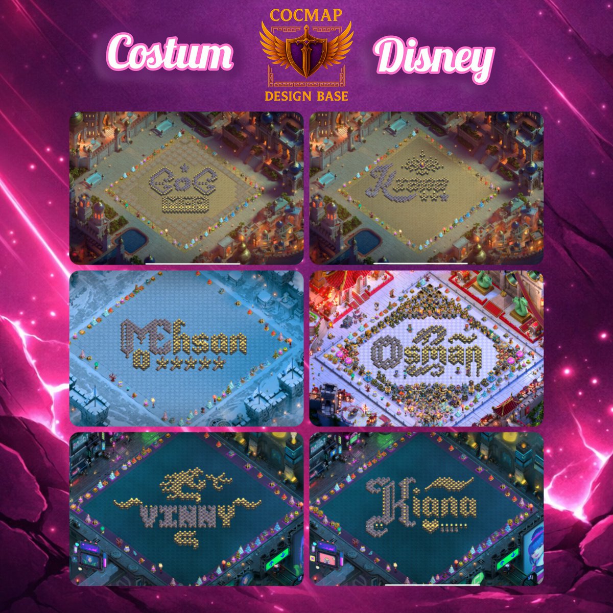 COCMAP100X's tweet photo. Looking for a custom name design on your base in Clash of Clans?🔥
Experience the best with us!
✨Professional name designs
✨Premium fonts & creative styles
✨Only $13 — High quality, guaranteed!
Telegram: COCMAPSHOP21
WhatsApp: +93767604764
#ClashOfClans #NameDesign #BaseDesign https://t.co/I7BOPgAC1v
