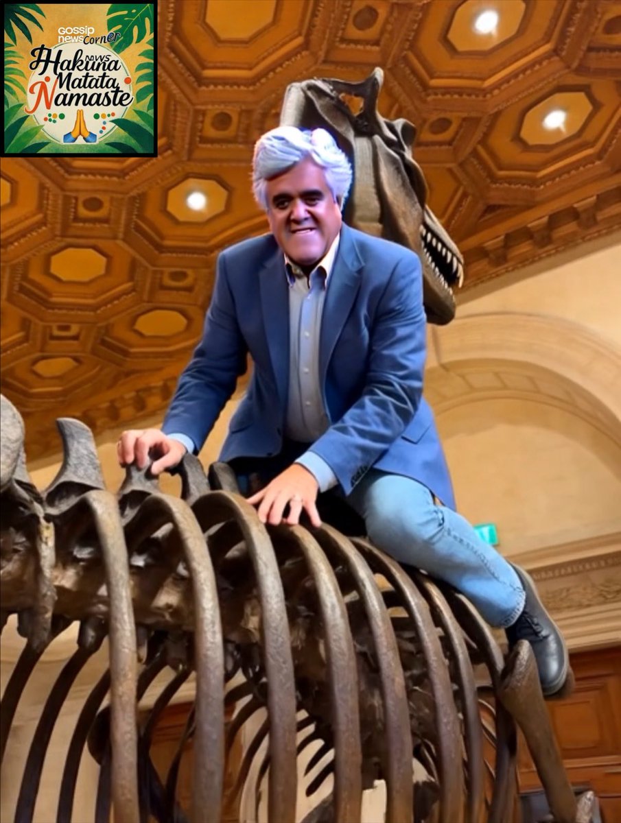 Jay Leno tamed and mounted a Trex today at the “Deuling Dinos” display in natural history meausim.
Thank you boss