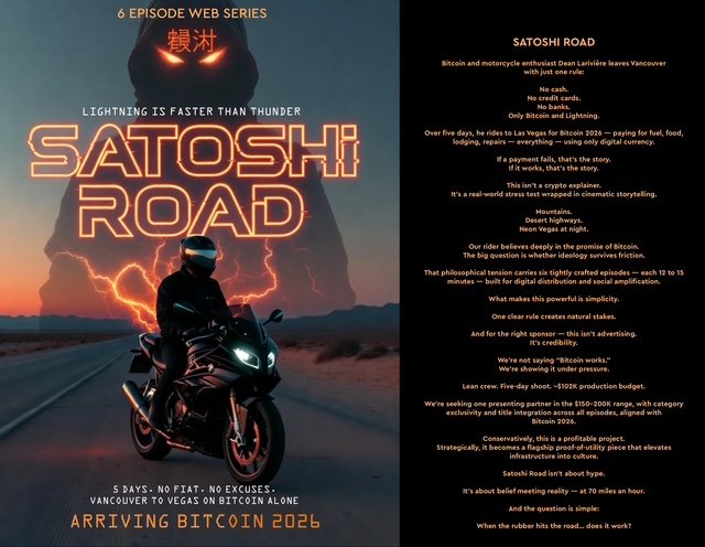 I'm riding from Vancouver to Las Vegas using only Bitcoin and Lightning, turning an open road into a real-world test of peer-to-peer money — where every mile asks the same question: does decentralized cash actually work?