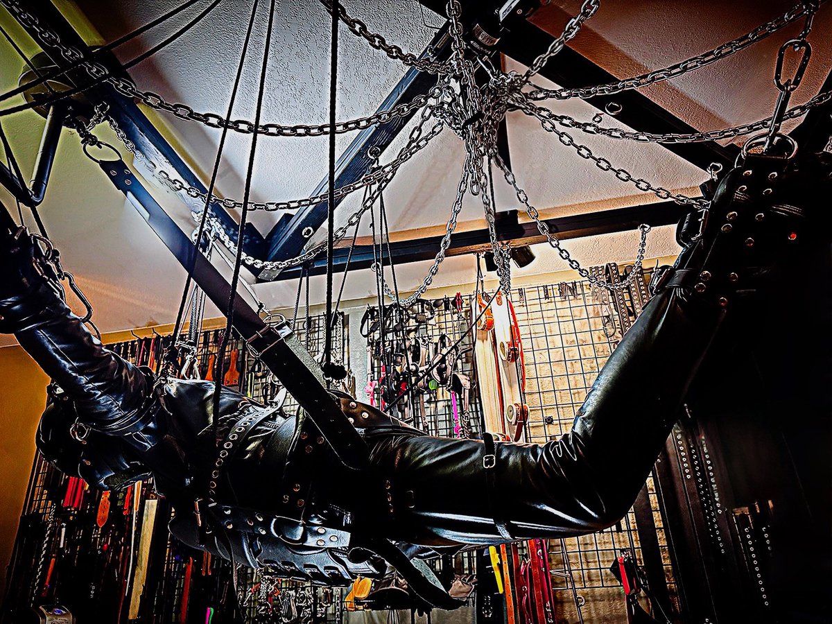 Like a fly bound and fettered in Mistresses Web, i am Yours. Mistress Bridget and Sindy Ballard have their Slave trapped, though Never has he wanted to leave these bindings. Bespoke crotch Fernando Berlin Boots over a leather jumpsuit, also bespoke. Fetters Sensory Deprivation