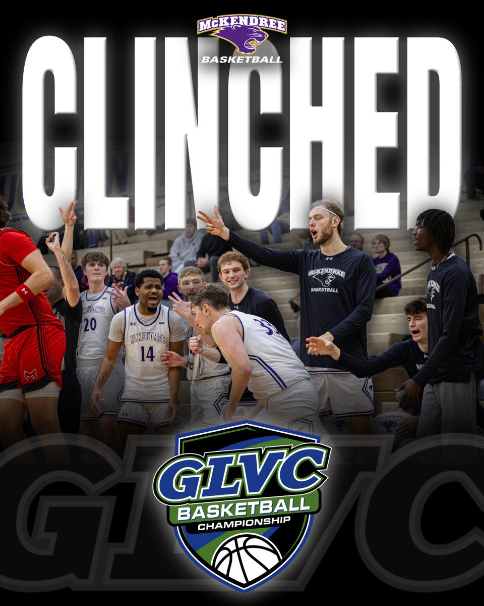 For the sixth consecutive year, and seventh overall, your RV <a href="/McKendreeHoops/">McKendree Basketball</a> 🏀 has CLINCHED their way into the GLVC Championship Tournament!!

#GLVCmbb | #D2mbb | #BearcatsUnleashed