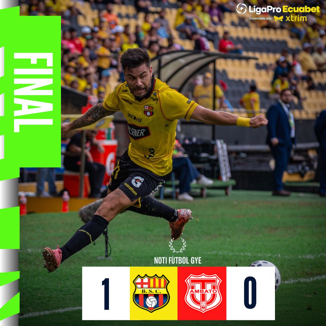 FINAL: <a href="/BarcelonaSC/">BARCELONA S.C.</a> (1-0) <a href="/TecnicoUOficial/">TécnicoUniversitario</a>.

⚽️ Con anotación de Darío Benedetto, #BSC inicia el torneo con victoria.

#LigaEcuabet 🇪🇨