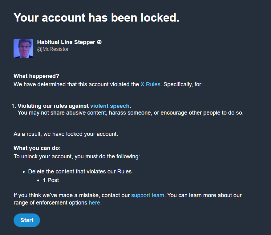 I know this is going to shock all of you to your very core, but a Zionist reported me because I made them feel bad.

Thankfully I'm not Palestinian so they didn't have me killed by the IDF. #FreePalestine #GazaHolocaust