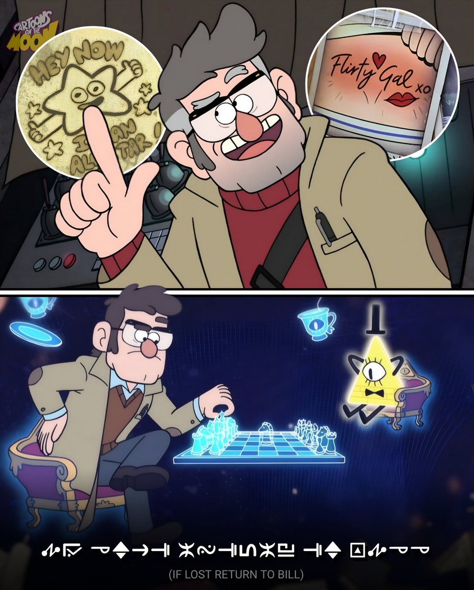 Un dato animado hasta Beyond The Spider-Verse. Día 210:

En Gravity Falls, Ford usa suéteres en verano para ocultar tatuajes que le avergüenzan:

● El primero dice "si me pierdo, regrésenme con Bill".

● El segundo dice "amiga coqueta".

● El último se lo hizo con una tribu