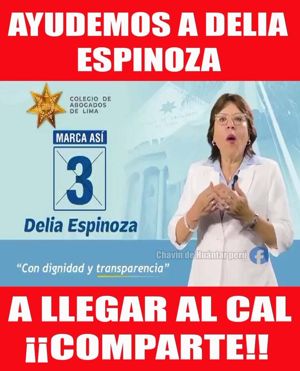 Amigos Tuiteros, denle Me Gusta Y  Compartan si apoyan a la Dra Delia Espinoza.